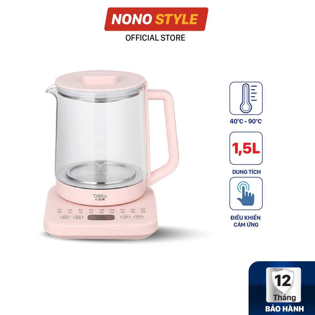 [Mã 155ELSALE giảm 7% đơn 300K] Ấm Đun Siêu Tốc Bình Thủy Tinh 1.5 lít Lotor H16, Bảo Hành 12 Tháng