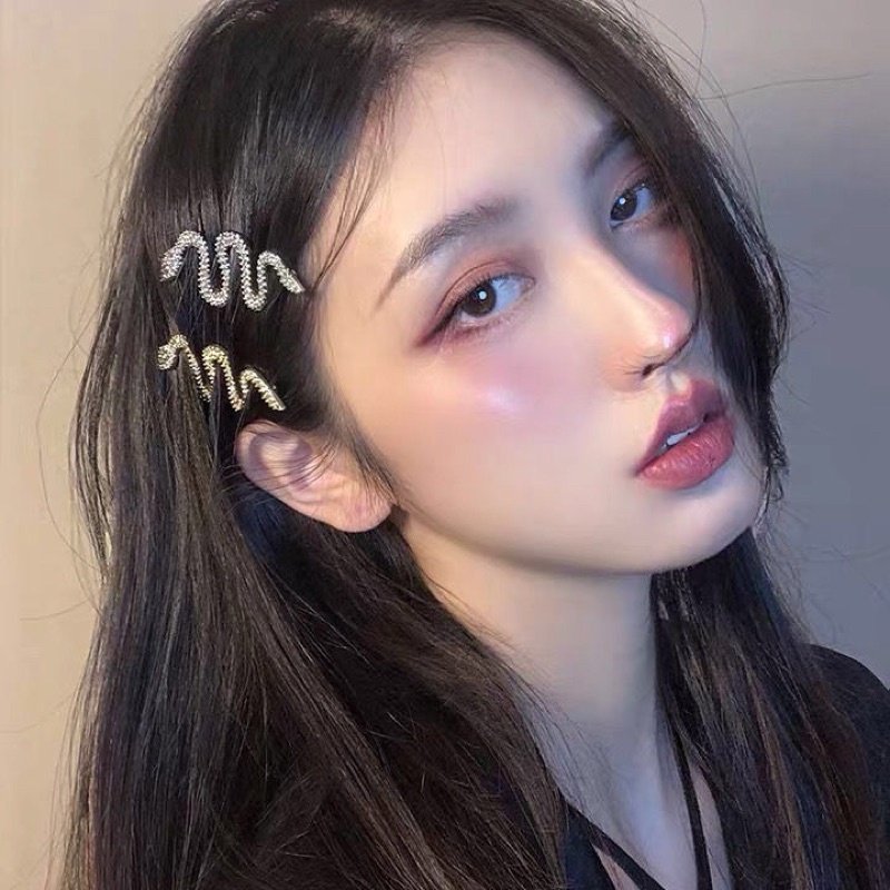 Kẹp tóc Rắn đính đá ph a lê xịn sò  đi chơi, dạo phố siêu sang chảnh (HOT🔥]
