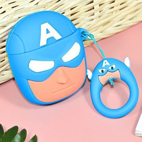 Vỏ Case Airpods Marvel siêu anh hùng, silicon tai nghe Airpod 2