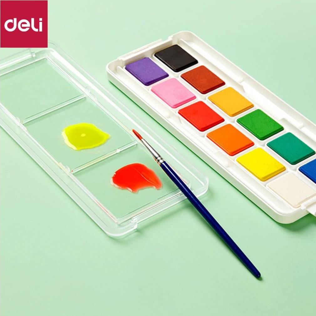 Màu nước dạng nén Deli - 12 màu/18 màu/24 màu - 73868 / 73869 / 73870 [Deli]