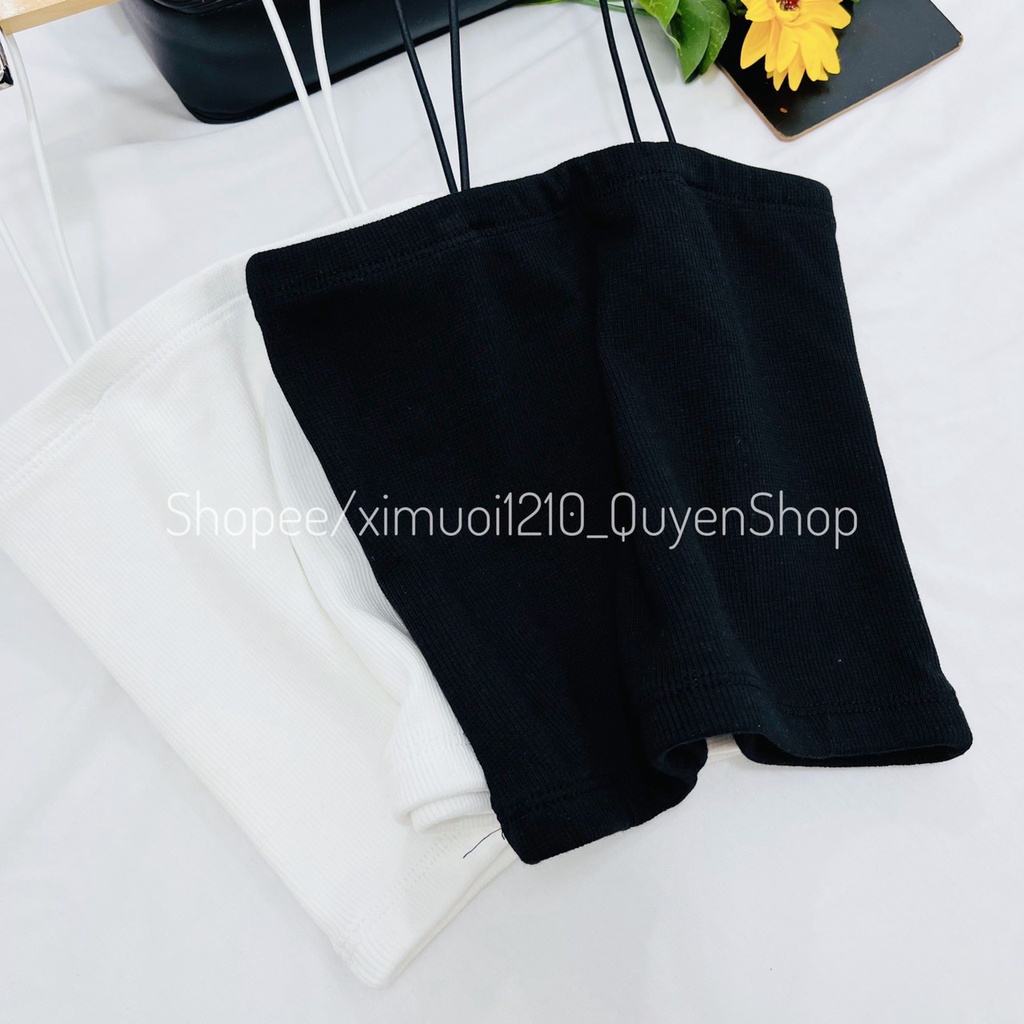 Áo Ống Croptop 2 Dây Ôm Body Dây Sợi Bún [Video+Ảnh Thật]_Quyen Shop