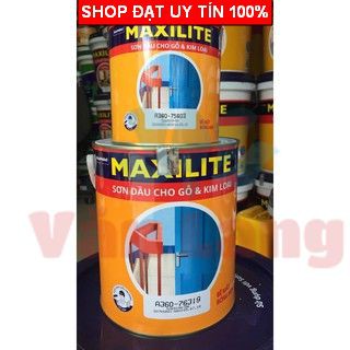 Sơn dầu Maxilite màu trắng sứ 800ml dùng cho gỗ và sắt giúp bề mặt bóng mịn