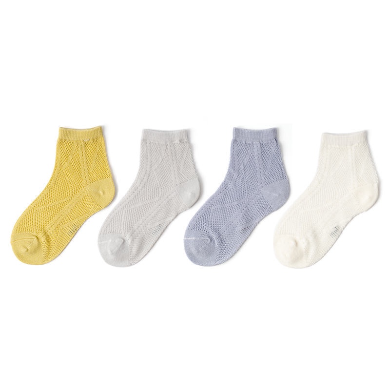 Vớ Cotton Siêu Mỏng Thoáng Khí Màu Trơn Phong Cách Mới Mùa Hè Cho Trẻ Em