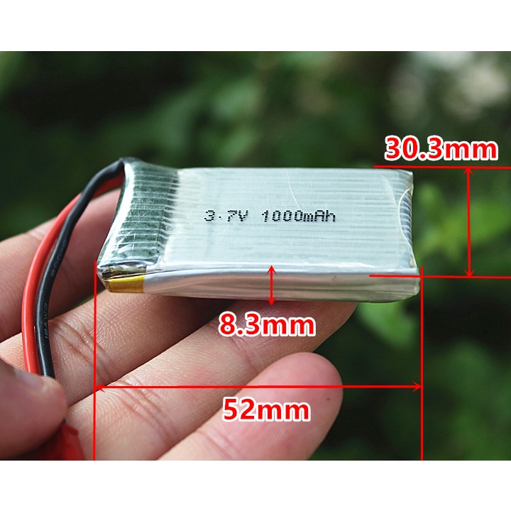 Pin Lithium 3.7V 1000mA 20C có thể sạc lại - Dùng cho máy bay, ô tô, tàu thủy mô hình RC