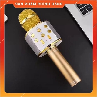 Micro Hát Karaoke kiêm loa Bluetooth Không Dây WS 858 Âm vang |PKTrungBinh