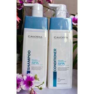 Dầu gội xả calodia keratin phục hồi tóc hư tổn 500ml.