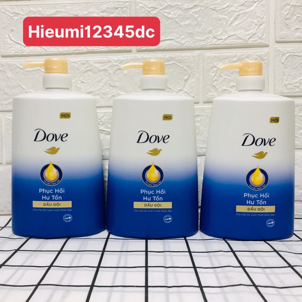 Dầu gội phục hồi tóc Dove Phục Hồi Hư Tổn cho tóc suôn mượt, khỏe đẹp 880g