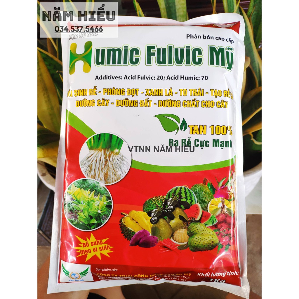 ACID HUMIC FULVIC Mỹ 1KG - Phân bón cao cấp  Kích ra rễ mạnh, cải tạo đất, Hạ phèn, Giải độc hửu cơ