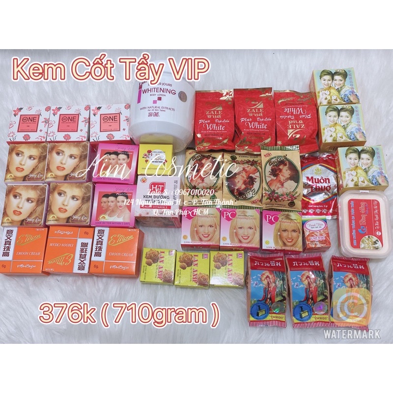 combo kem cốt tẩy dành cho da ngâm