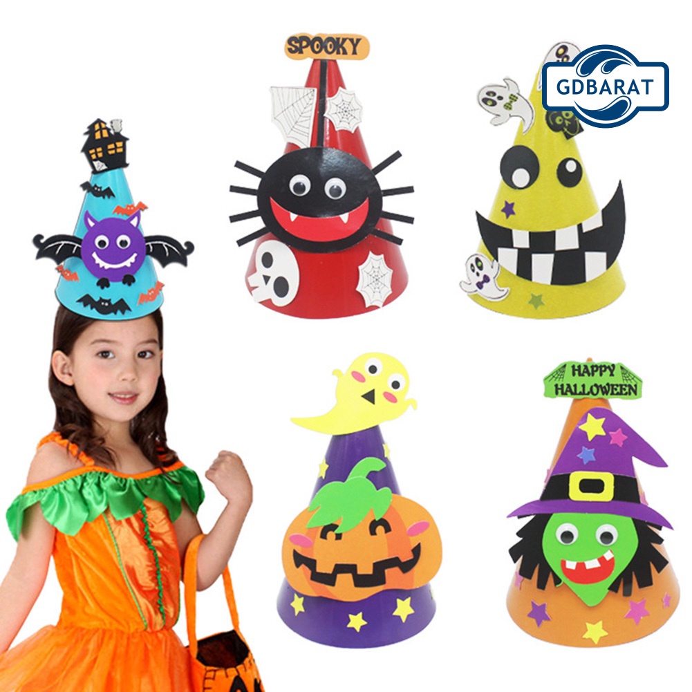 Phụ Kiện Trang Trí Tiệc Halloween Cho Bé Hình Mũ Phù Thủy/Bí Ngô/Bí Ngô/Ma Cà Rồng DIY