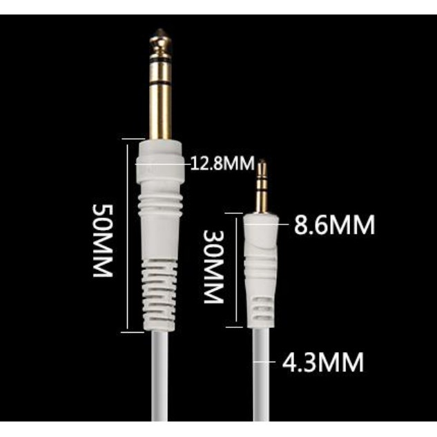 Audio cable - 3.5mm to 6.5mm Stereo - Dây tín hiệu âm thanh 3ly sang 6 ly 1m5