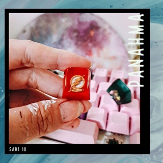 Nút bàn phím SA profile 1u logo DC The Flash Resin Keycap - Nút bàn phím cơ trong suốt logo Tia chớp