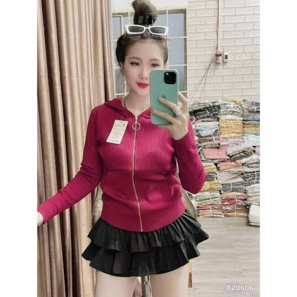 [NHẬP VAYD25 _GIẢM 25K ] Áo khoác len dây kéo có nón - HÀNG CÓ SẴN GIAO NGAY