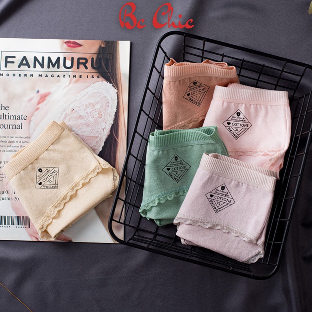 Quần Lót Nữ cao cấp cotton 100 gân tăm viền ren siêu mềm mịn thoáng mát MÃ Q100 BC_CHIC LINGERIE