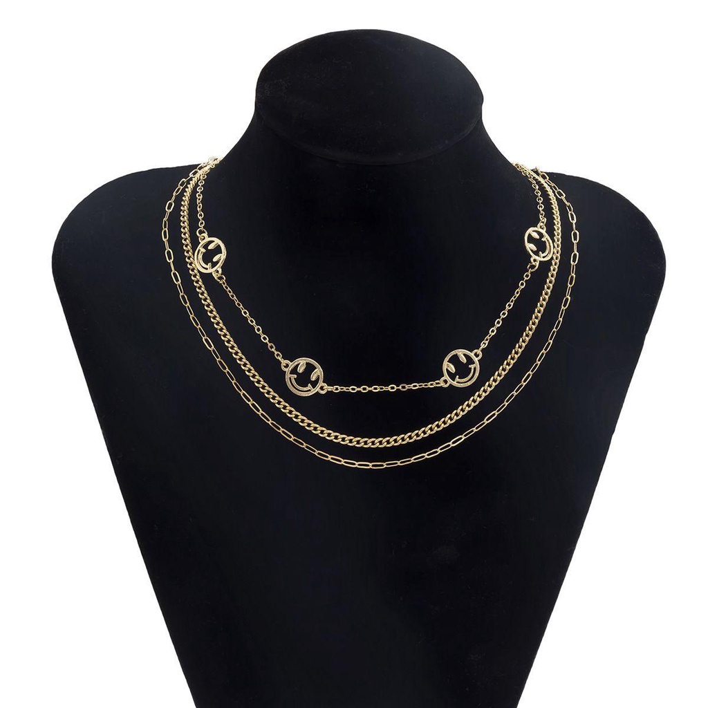 Vòng Cổ Choker Mặt Cười Hình Học Rỗng Phong Cách Hip Hop Punk Hàn Quốc Làm Quà Tặng Cho Bạn Bè