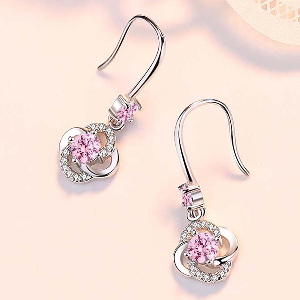 Đôi Khuyên Tai Dáng Dài Đính Đá Zircon Thời Trang Cho Nữ