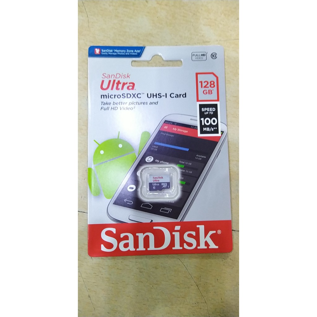 [Mã 44ELSALE2 giảm 7% đơn 300K] Thẻ nhớ Micro SD 128GB Sandisk class 10 (100MB/s)