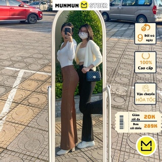 Quần ống loe munmun cạp cao dáng suông công sở
