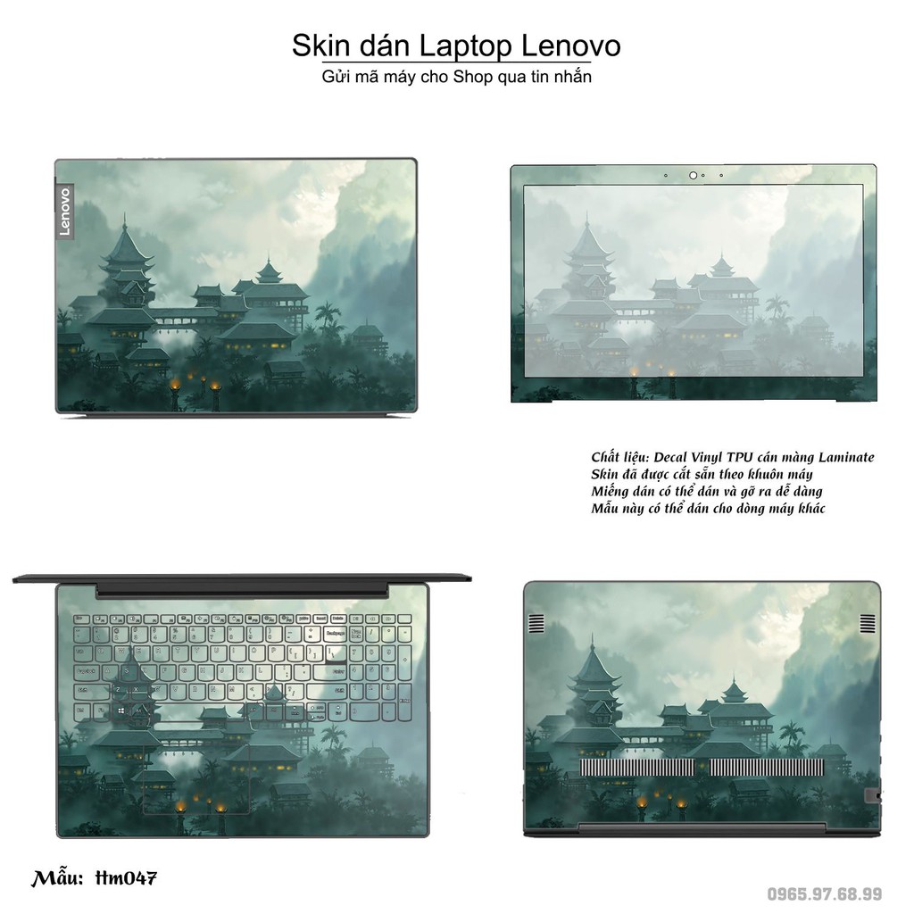 Skin dán Laptop Lenovo in hình Tranh thủy mặc _nhiều mẫu 2 (inbox mã máy cho Shop)