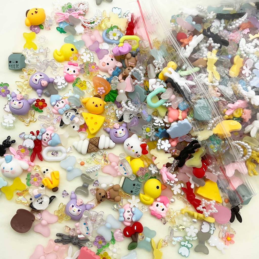 SANRIO Bán Buôn! Phụ Kiện Trang Trí Móng Tay 3D DIY Hình Gấu Hoạt Hình Dễ Thương