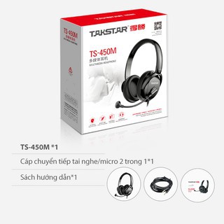 Tai nghe kiểm âm TAKSTAR TS-450M có míc, thu âm, học tiếng anh, gaming