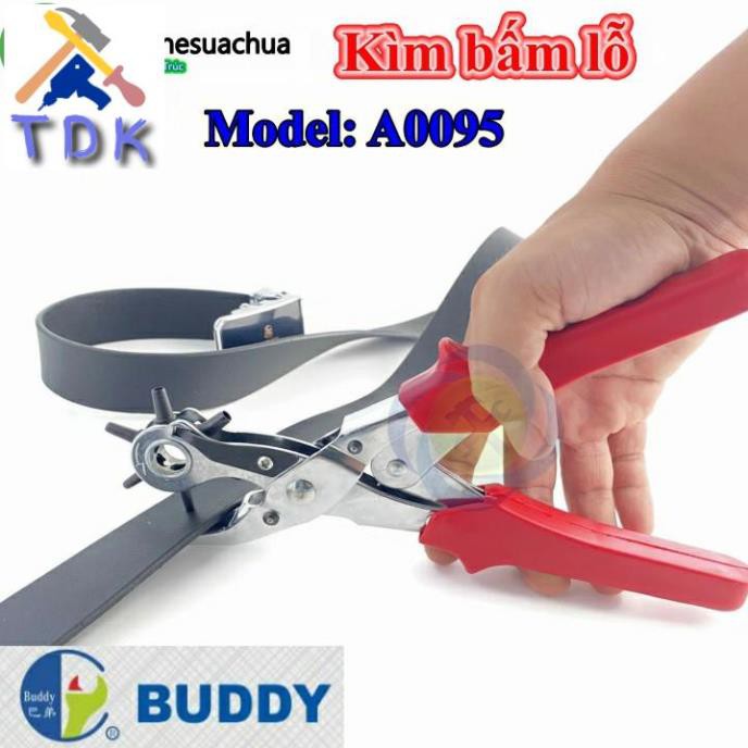 Kìm bấm lỗ dây da Buddy A0095 Đài Loan 2.0-4.5mm