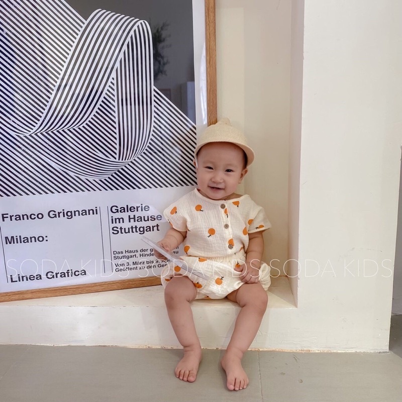 Set bộ hè cho bé trai vải xô muslin siêu mát, mềm mịn cho bé Tiệm Nhà Bơ