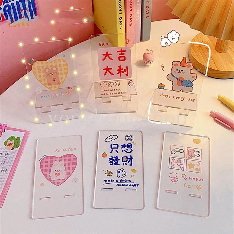 Giá Đỡ Điện Thoại/Máy Tính Bảng Bằng acrylic Hình Thỏ / Gấu Hoạt Hình Dễ Thương Sáng Tạo