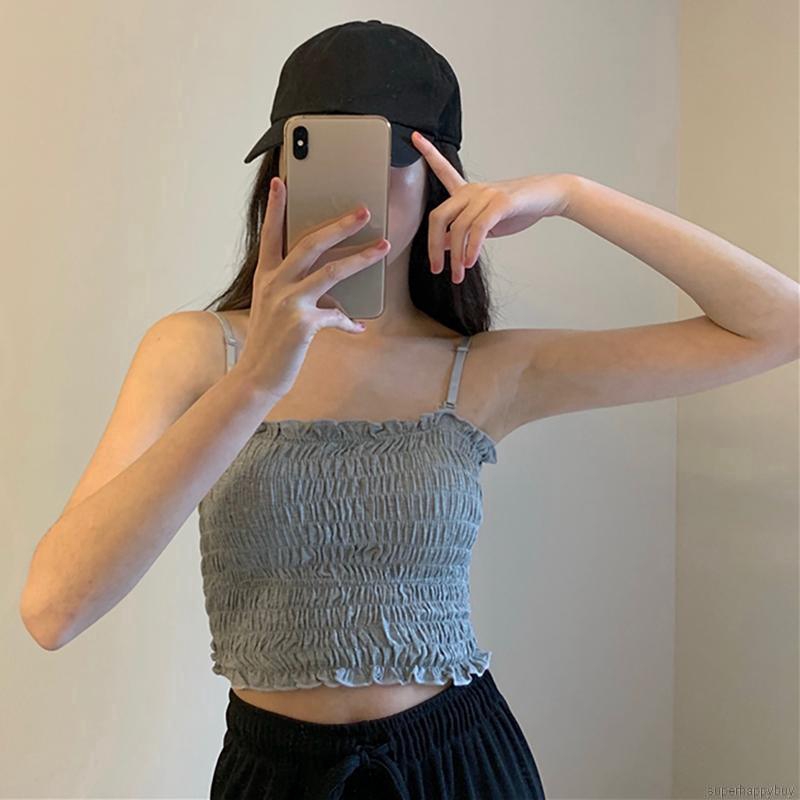 Áo hai dây xếp ly thời trang quyến rũ cho nữ