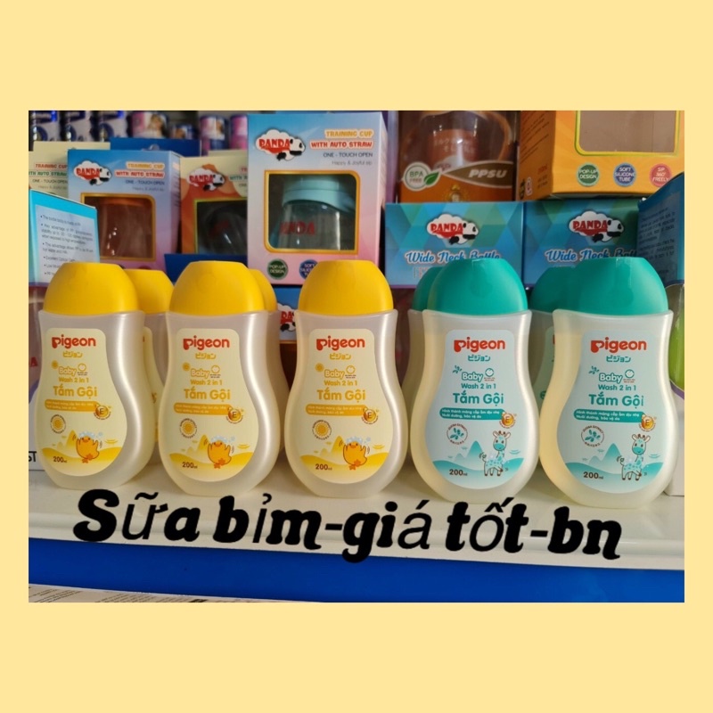 Tắm gội trẻ em Pigeon 200ml mẫu mới