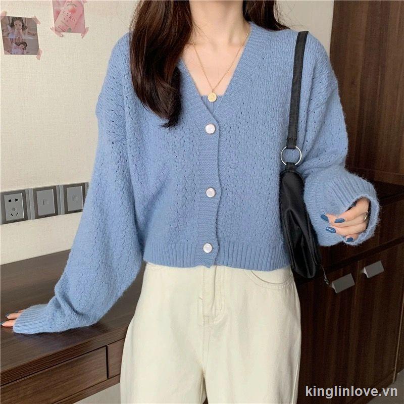 ❤Món quà❤Áo Khoác Len Cardigan Dáng Ngắn Thiết Kế Mới Thời Trang
