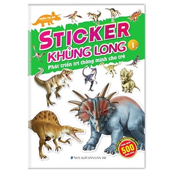 Sách - Combo 4 cuốn sticker khủng long phát triển trí thông minh ( T1 + T2 + T3 + T4)