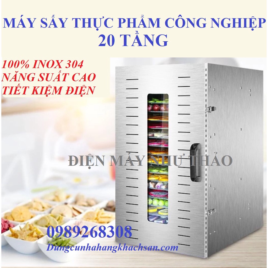 Máy sấy thực phẩm công nghiệp 20 khay sấy Bảo hành 2 năm