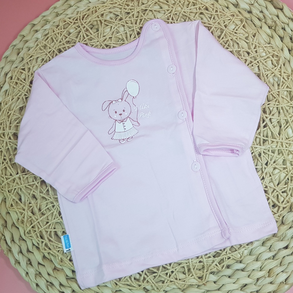 [MẪU MỚI] Áo Dài Tay Cotton Baby Color Màu Cho Bé Sơ Sinh (Cài Lệch)