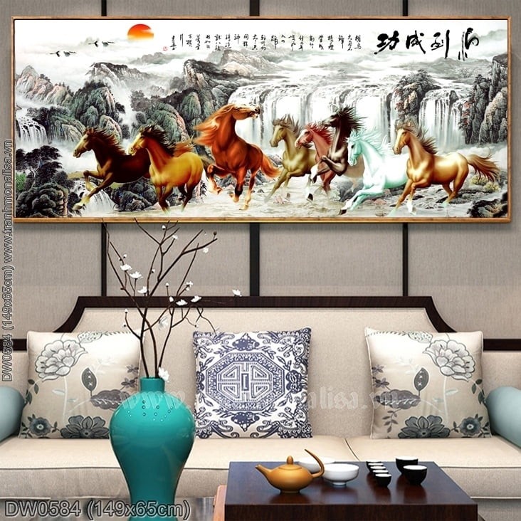Tranh thêu kín Mã đáo thành công (DW0584) 💥 kích thước 149*65 cm 📌