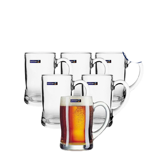 Bộ cốc bia Luminarc Benidorm 6 chiếc có quai 450ml, cường lực tốt, dày dặn - G26166