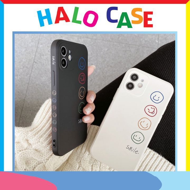 Ốp lưng iphone cạnh hình vuông 4 mặt cười 6plus/6s/6splus/7/7plus/8/8plus/x/xr/xs/11/12/pro/promax - Halocase