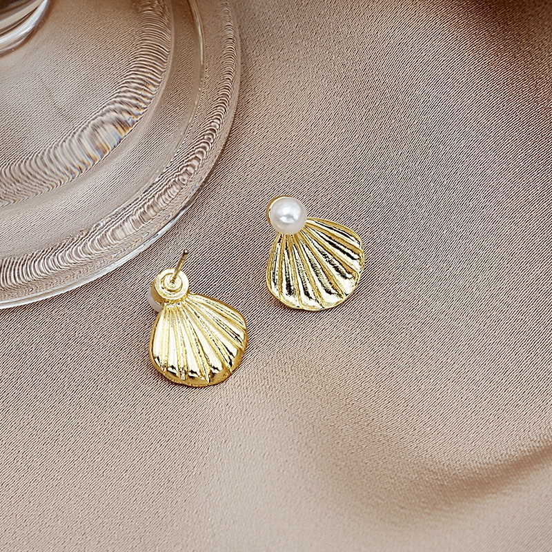 Bông Tai Mạ Bạc 925 Hình Vỏ Sò Đính Ngọc Trai Phong Cách Nhật Hàn Thời Trang Cho Nữ