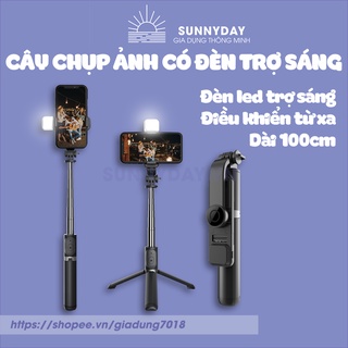 Gậy chụp ảnh 3 chân điều khiển từ xa có đèn led trợ sáng bluetooth 10 mét Sunnyday.vn