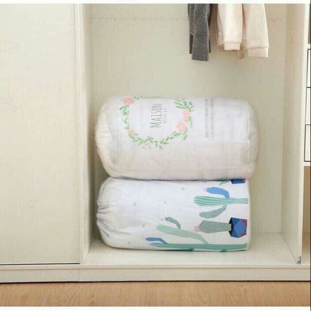 Combo 2 Túi đựng chăn ga quần áo hình thú cute_loại to có dây rút