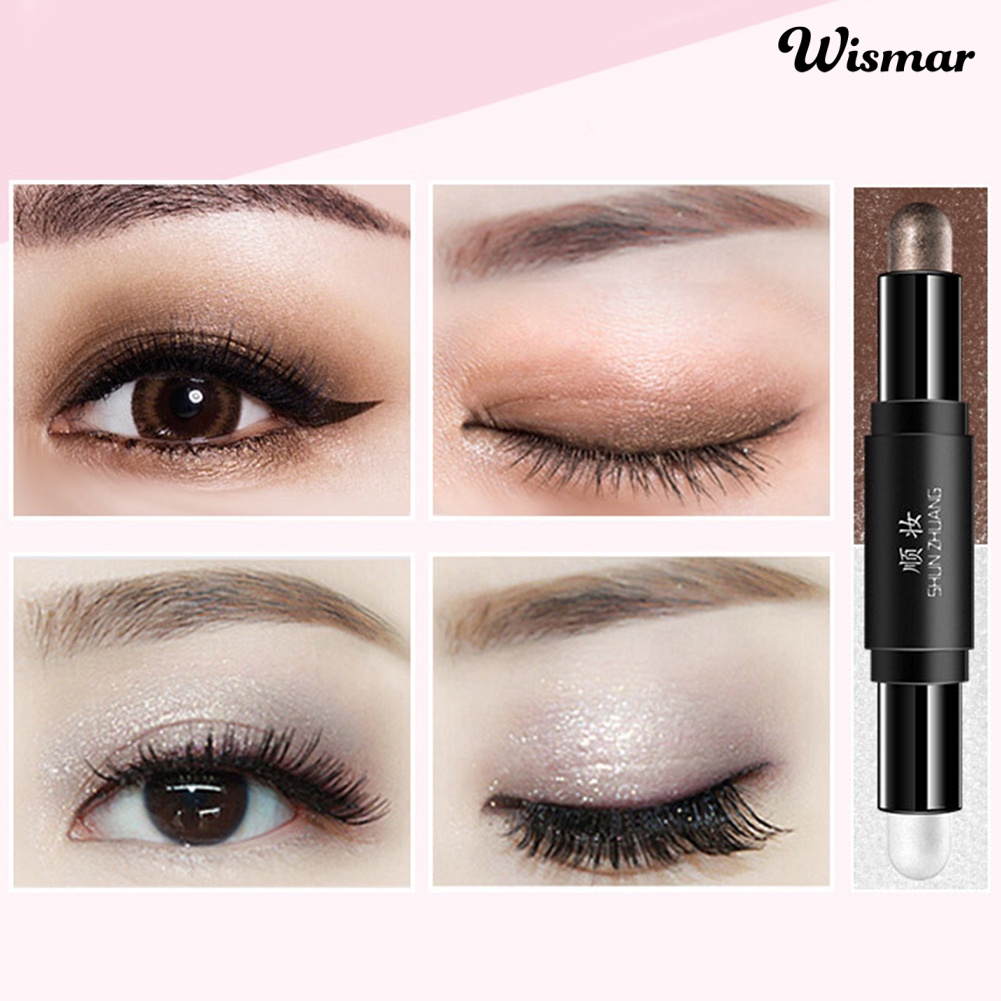 Bút Phấn Mắt Hai Đầu 3g Màu Lì Và Ánh Nhũ Kết Hợp Trang Điểm Bắt Sáng Lâu Trôi