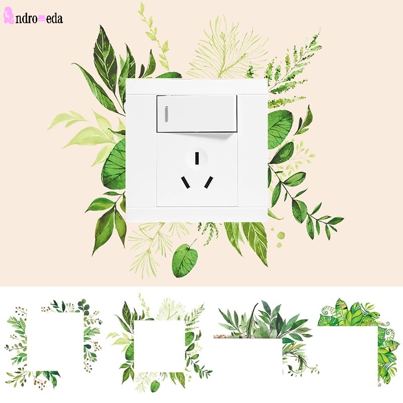 1 Miếng Dán Trang Trí Công Tắc Hình Chiếc Lá Chống Thấm Nước