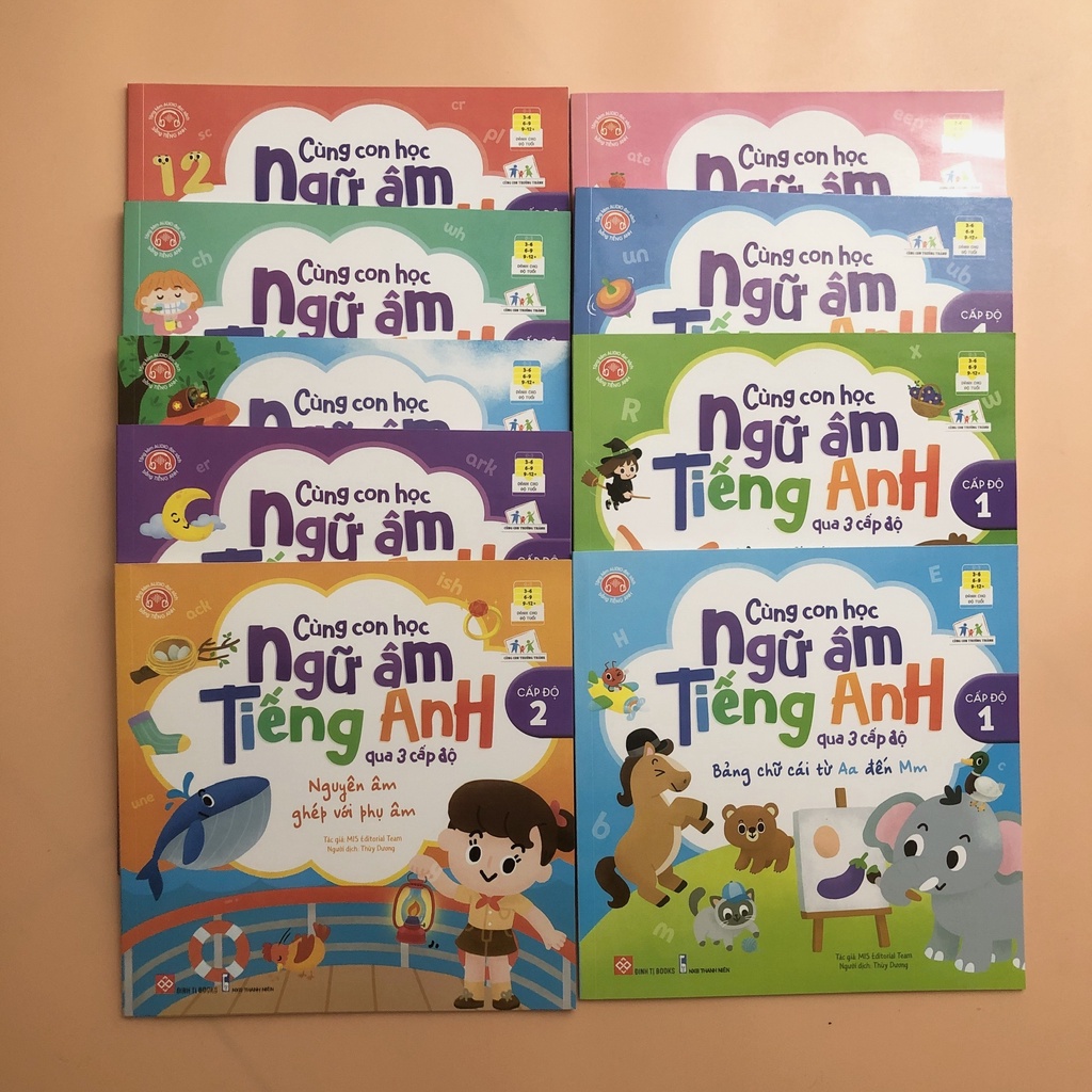 Sách Cùng Con Học Ngữ Âm Tiếng Anh Qua 3 Cấp Độ - Có File Nghe Audio - Cho Trẻ Em 3-12 Tuổi