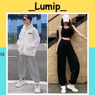 Quần tập gym nữ ống rộng bo gấu chất cotton thun da cá thoải mái thoáng mát QJ510