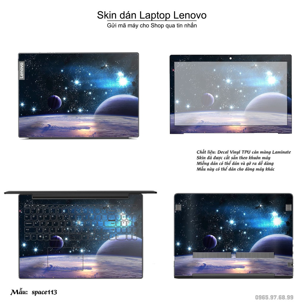 Skin dán Laptop Lenovo in hình không gian nhiều mẫu 19 (inbox mã máy cho Shop)