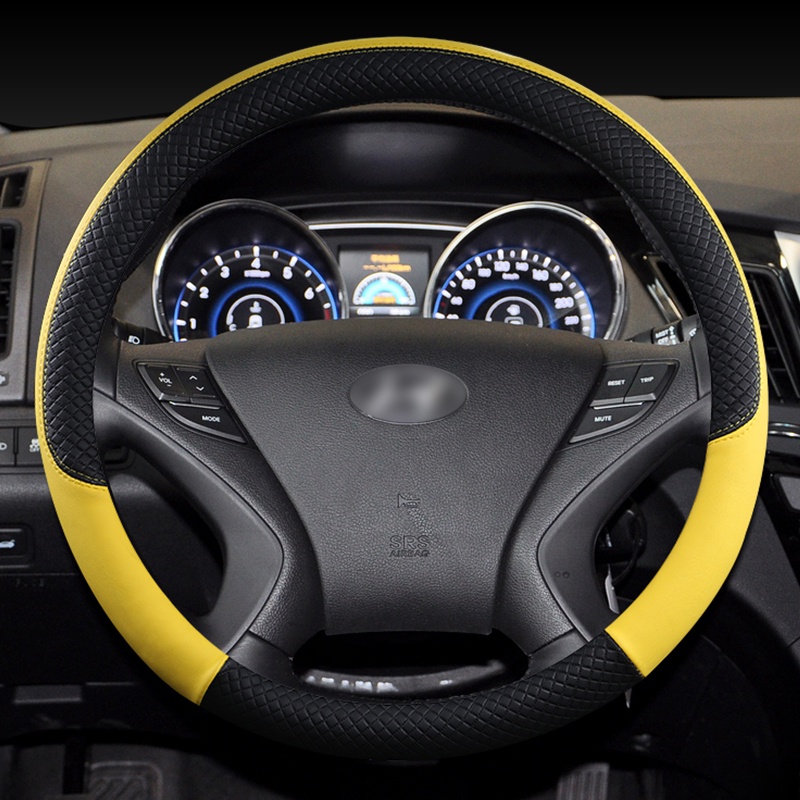 Bao Da Bọc Vô Lăng Xe Hơi Hyundai Solaris Accent Veloster I30 I20 I10 Kona Auto 38cm