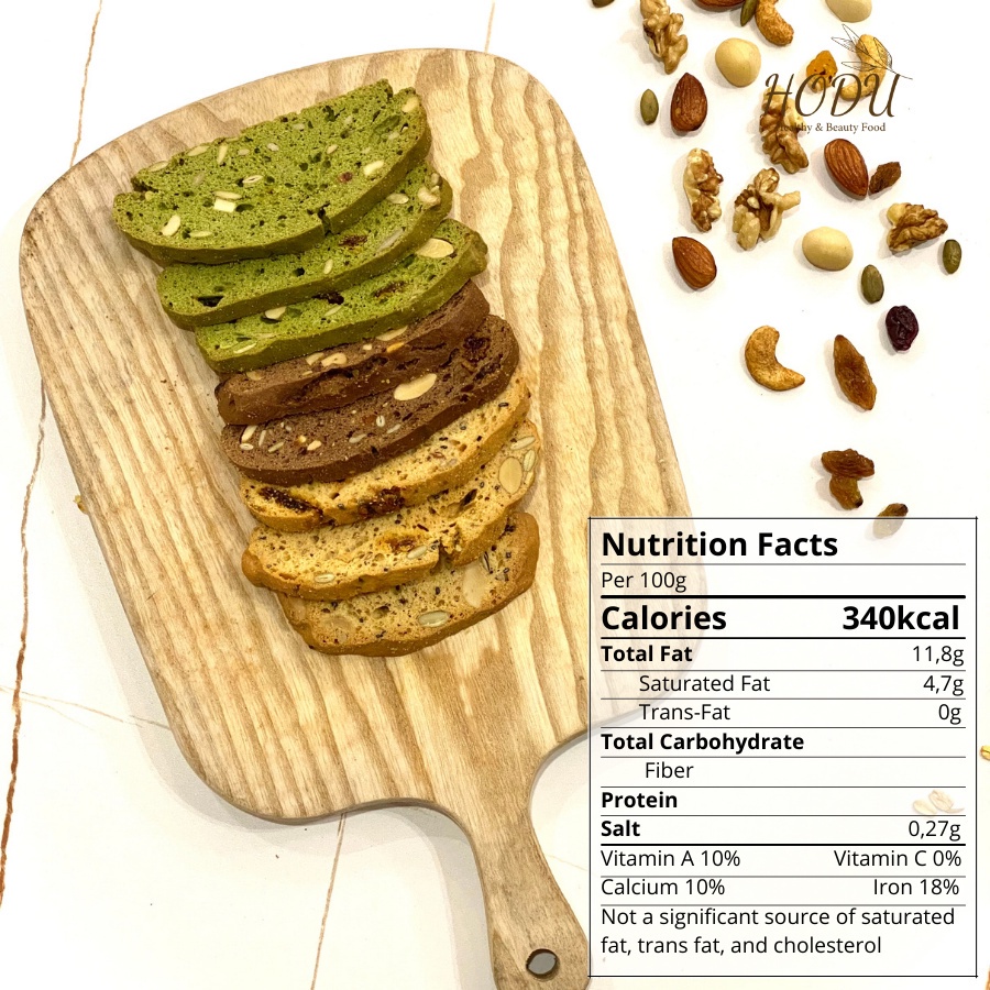 Biscotti nguyên cám 3 vị, bánh ngũ cốc nướng ăn kiêng không đường | HODU - Thế giới đồ ăn healthy - Đồ ăn kiêng Hà Nội