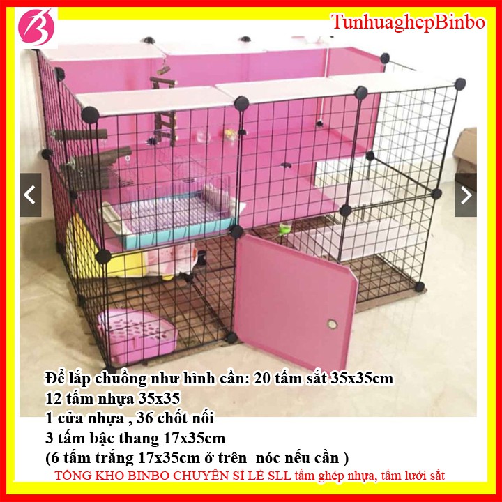 Tấm lưới ghép quây chuồng chó mèo, thú cưng 2-3 tầng