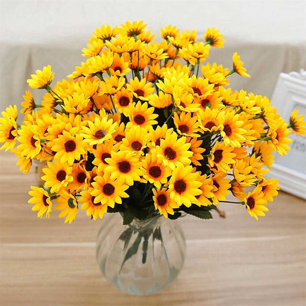 Cod Qipin Artificial Sunflower Garland Vine Silk Fake Flowers Wedding Home Party Decor Accessories