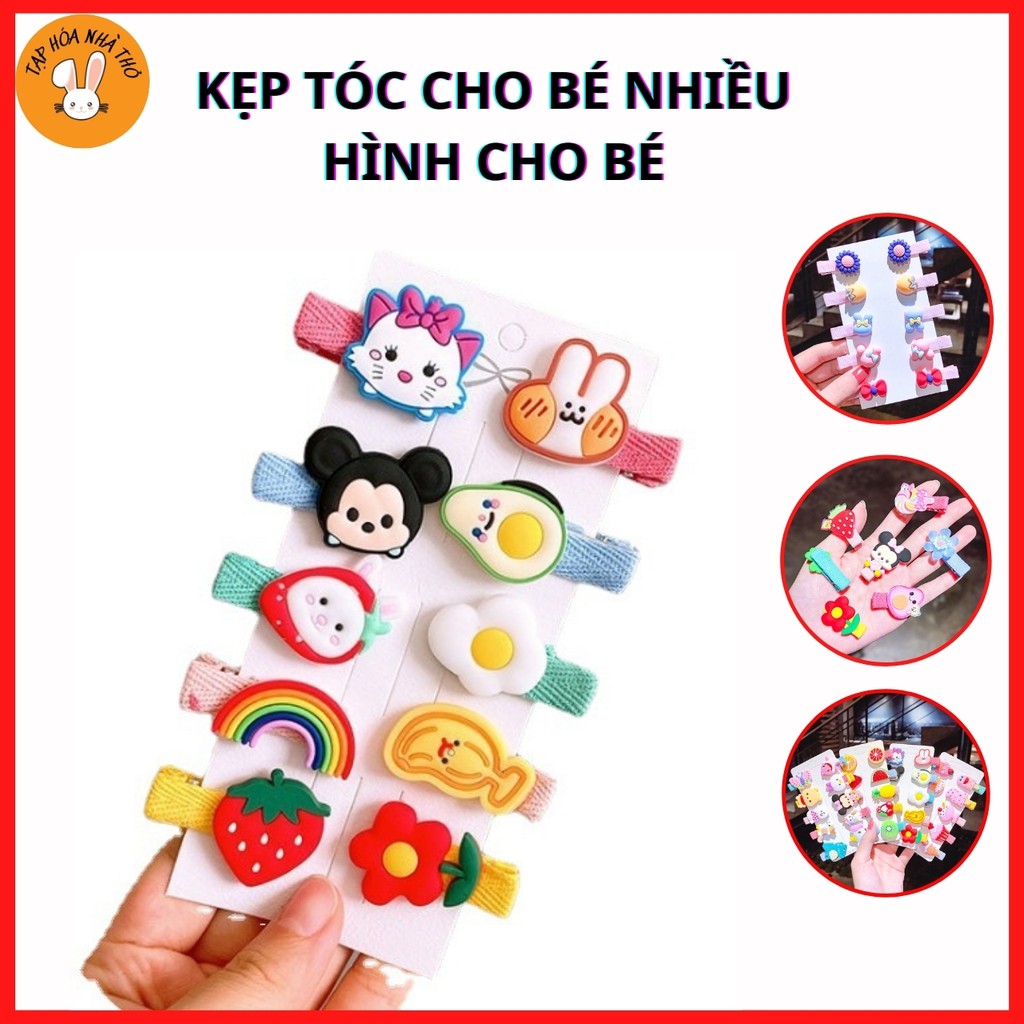 KẸP TÓC CHO BÉ - Set 10 kẹp tóc nhiều hình dễ thương cho bé (PK30)